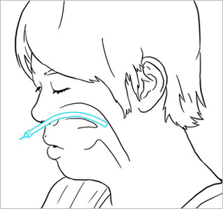 measure the remaining length out of the nostril